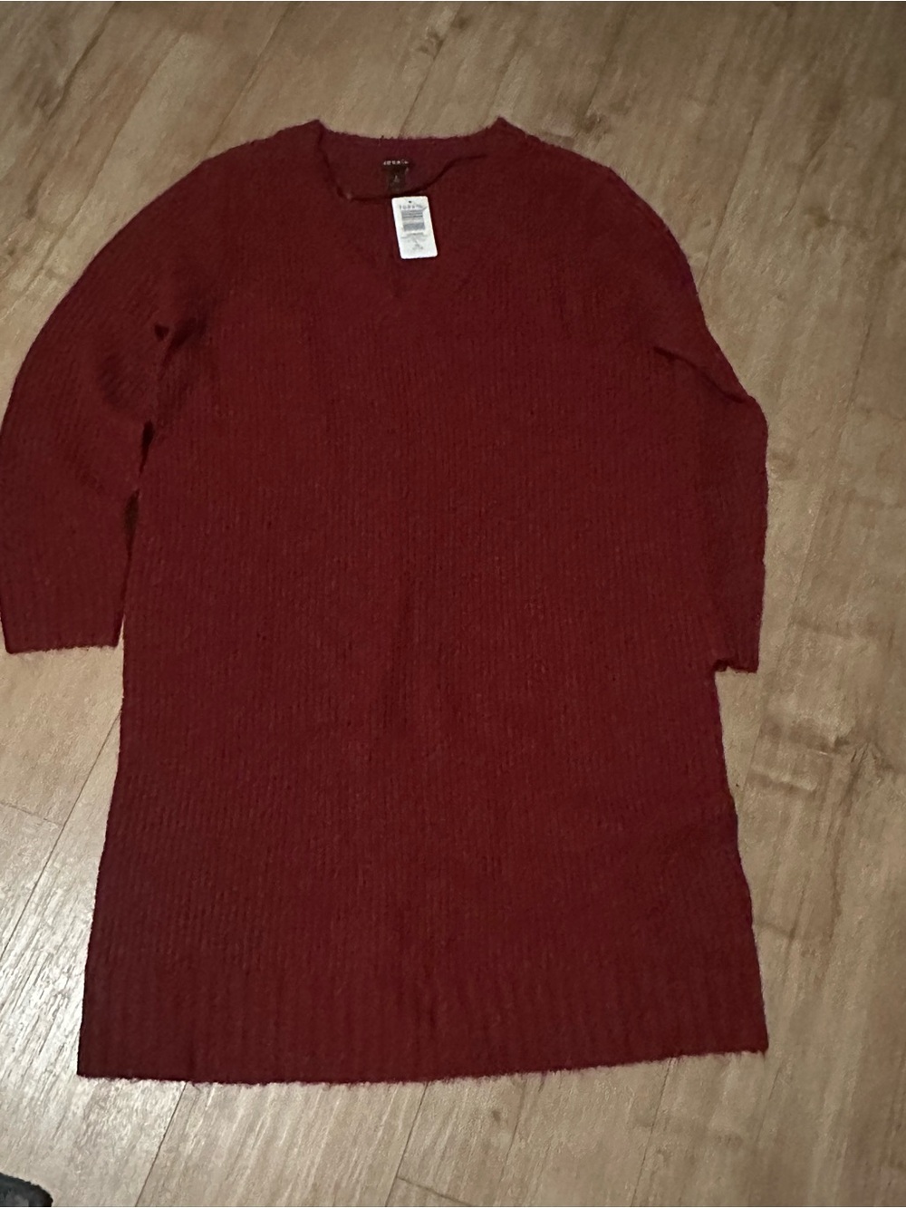 torrid Ribbed Long Sleeve Sweater Dress - Deep Red